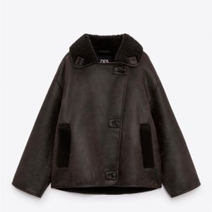 Zara - Faux Shearling Brown Jacket Women’s Small
